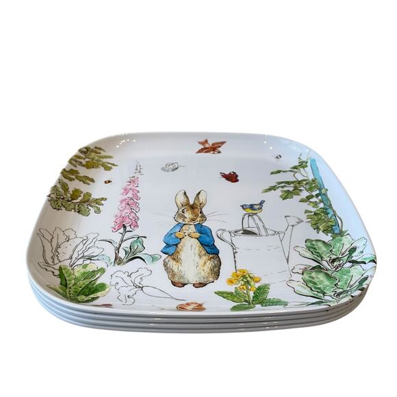 NEW Beatrix Potter Peter Rabbit Melamine Easter Dinner Plates 10" Set of 4 - Picture 5 of 14